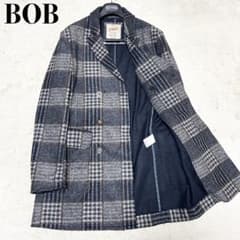 美品　BOB ボブ　ストレッチチェスターコート　ウール　ダブルブレスト　イタリア 美品 BOB ボブ ストレッチチェスターコート ウール ダブルブレスト