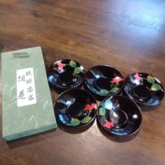 琉球漆器 茶托 5枚セット ハイビスカス柄 - メルカリ
