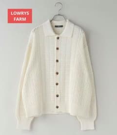 LOWRYS FARM クロシェアミニットポロカーディガンLS