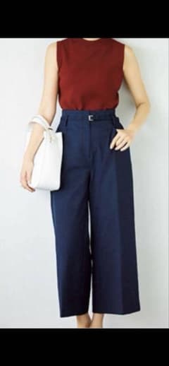 プラステ　リネンブレンドワイドパンツ　カーキのサムネイル