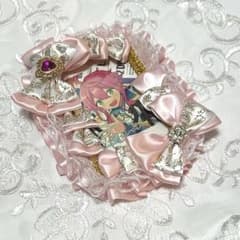 硬質ケースデコ 痛ロゼット トレカケースB8 白×ピンクのサムネイル