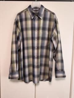 AURALEE SUPER LIGHT WOOL 青緑CHECK SHIRTのサムネイル
