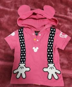 BABYDOLL 80サイズ 半袖 パーカー ピンク ミッキーのサムネイル
