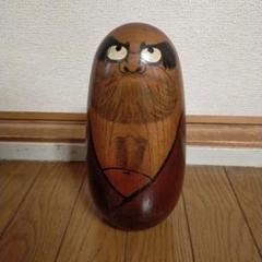 縁起もの 昭和レトロ 木製 定義山 達磨大師 達磨 だるま 置物