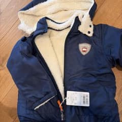 ネイビー フード付き 中綿コートのサムネイル