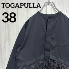 【美品】 トーガプルラ ストレッチブロードブラウス フェザー ブラック 38 美品】 トーガプルラ ストレッチブロードブラウス フェザー ブラック