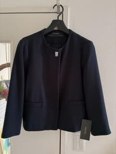 ZARA BASIC ネイビー ノーカラージャケットのサムネイル