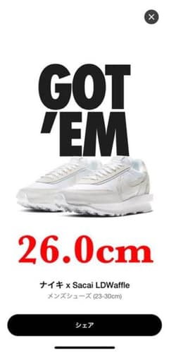 ナイキ サカイ ワッフル NIKE×SACAI LD WAFFLE 26cmのサムネイル