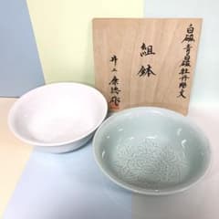 新品！組鉢 白磁青白磁牡丹彫文 井上康徳作 新品！組鉢 白磁青白磁牡丹彫文 井上康徳作 - メルカリ