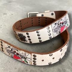 エドハーディー レザーベルト スタッズ ヴィンテージ Y2K Ed Hardy