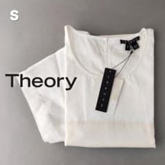 未使用✨Theory セオリー タグ付き シルク混 切替 ブラウス ホワイト