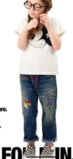 DENIMDUNGAREE 刺繍ペンキ飛ばしデニムパンツ - メルカリ