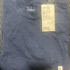 【新品】無印良品 洗いざらし太番手 スモーキーブルー長袖Tシャツ 黒 Lのサムネイル