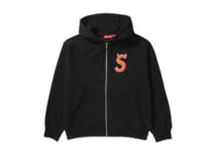 Supreme Sロゴ ジップアップパーカー ブラック - メルカリ