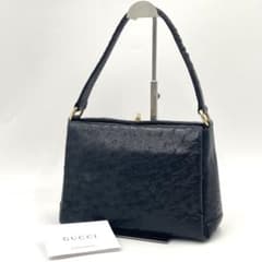 美品】GUCCI グッチオーストリッチ ハンドバッグ ターンロック 