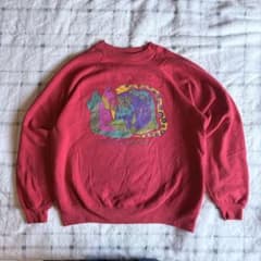 90s ローレル・バーチ グラフィックスウェット xl usa製 アート サイケ 