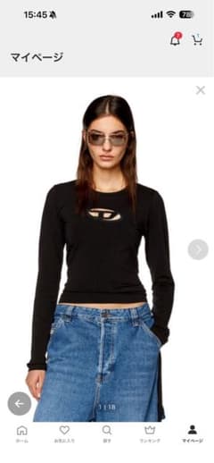 DIESEL レディース 長袖Tシャツ トップス Dロゴのサムネイル