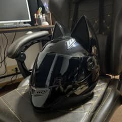 未使用】猫耳 フルフェイスヘルメット ブラック Mサイズ - メルカリ