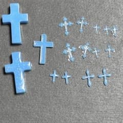 クロス十字架ネイルパーツ青ブルーセットのサムネイル