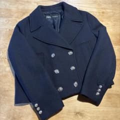 ZARA Pコートナポレオンコート 金ボタン ダブルブレスト クロップド