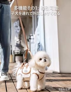 犬用 斜めがけバッグ 小型犬 中型犬 お出かけ 手さげ リード付き 夏用Sサイスのサムネイル