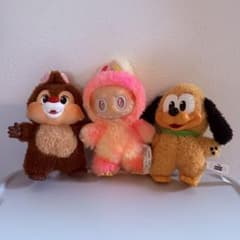 POP MART Disney 봉제인형 키홀더 3체 세트 칩