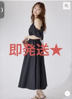 美品☆COCO DEAL フリルシャーリングオフショルトップス ブラック
