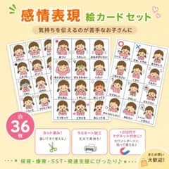 【感情表現 絵カードセット全36枚】気持ちを伝える練習・療育・保育教材のサムネイル