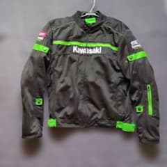 Kawasaki バイク用メッシュジャケット インナー付き　ブラック/グリーン Kawasaki バイク用メッシュジャケット インナー付き ブラック/グリーン