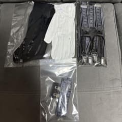 ブライダル　新郎小物　5点セット　サスペンダー　カフス　靴下　アームバンド　手袋のサムネイル