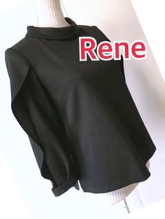 Rene❤︎シンプル袖口デザインカットソー❤︎七分丈ブラック - メルカリ
