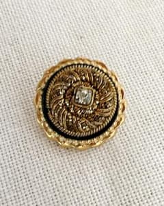 ゴールド刺繍 ビジューボタン 3個セット