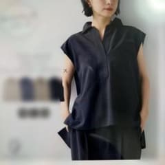 ブラウス　チャコール　ワイドパンツ Mサイズ　ボトムスのサムネイル