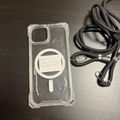 iPhone 13/14 用 ケース MagSafe対応 クリア ストラップ 付のサムネイル
