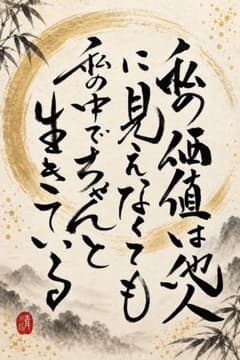 書道アート 私の価値は他人に見えなくても 2Lサイズ - 2