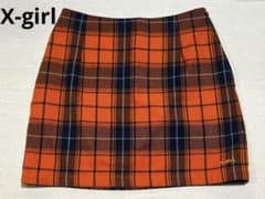 X-girl チェック柄 ミニスカート オレンジ♪のサムネイル