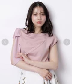 美品】 Mystrada リボンワンショルドレープニット ピンク - メルカリ