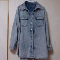 ※LiLu様購入予定です！購入不可です。【再値下げしました】ロングデニムシャツのサムネイル