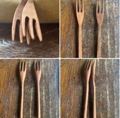新品| フォーク大２本セット 三谷龍ニ　木製オイル仕上げ パスタフォークのサムネイル