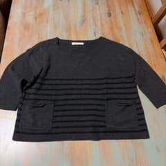 Cutie Blonde ダークグレー ストライプ Tシャツ Mのサムネイル