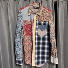 DSQUARED2 パッチワーク 長袖シャツ 44 DSQUARED2 パッチワーク 長袖シャツ 44 - メルカリ