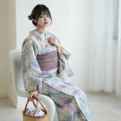 花柄浴衣セット（青・紫）のサムネイル