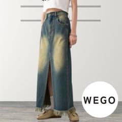 WEGO ヴィンテージウォッシュデニムロングスカートのサムネイル
