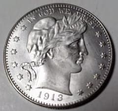オ*ブ様 1913年 バーバーコイン ハーフダラー 450① - メルカリ
