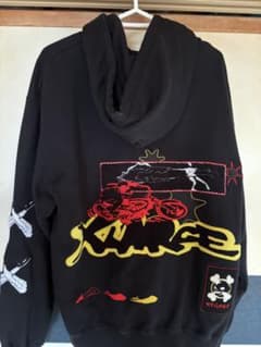 XLARGE ジップアップパーカー ブラック 刺繍 バックプリント