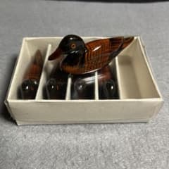 未使用】 鴨 箸置き 木彫り塗り 木製 デコイ 5個セット カモ - メルカリ