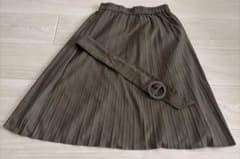 ベルト付き プリーツスカート カーキのサムネイル