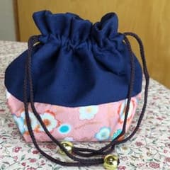 ☆ きんちゃく袋  ちりめん調 ☆のサムネイル