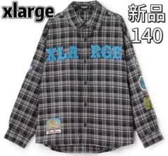 新品XLARGE KIDS 袖OGパッチロゴチェックシャツ 長袖シャツ キッズ服