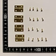 【美品】真鍮製 平蝶番 4個セット ネジ付 DIYのサムネイル